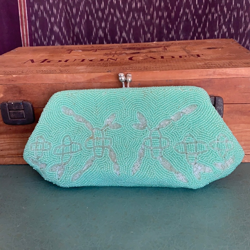 Vintage Japanese beaded evening bag clutch